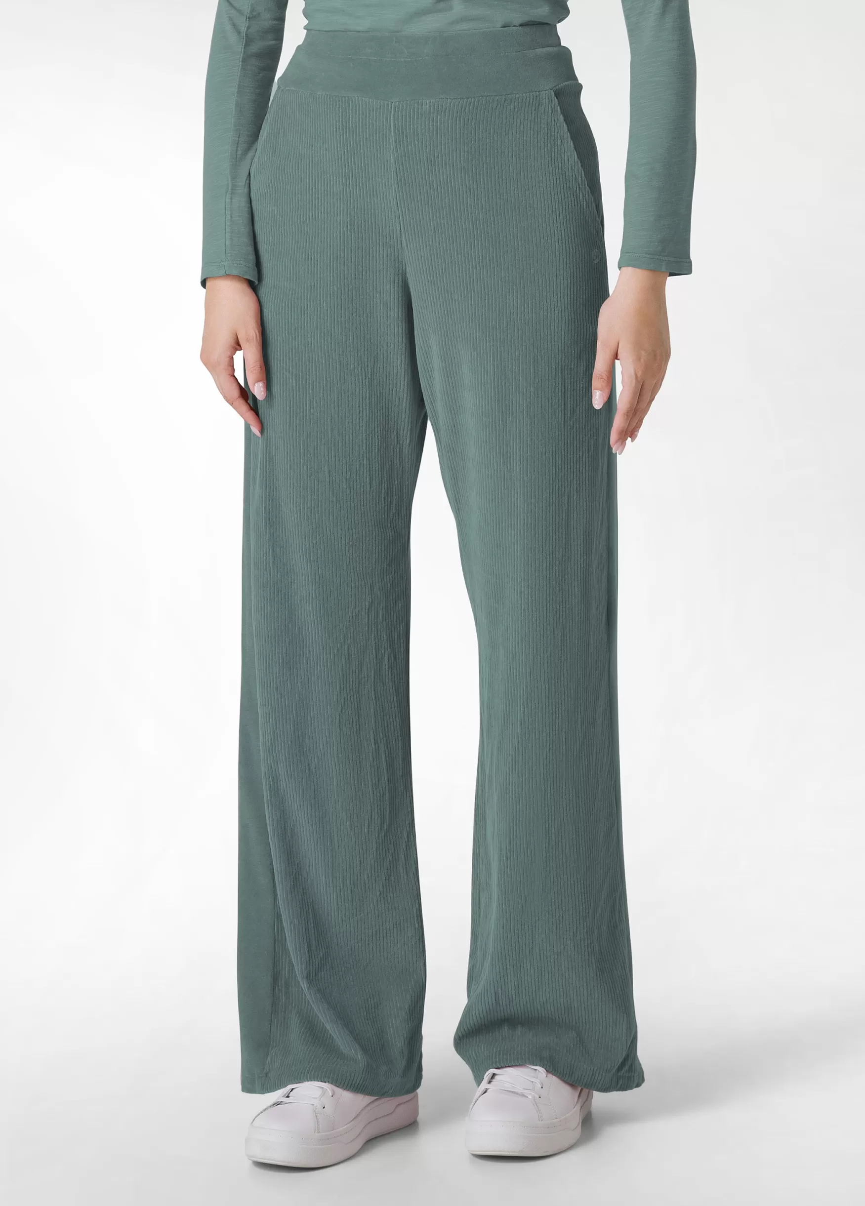 Discount DEHA Corduroy Chenille Wide Leg Pants Green Sage Green