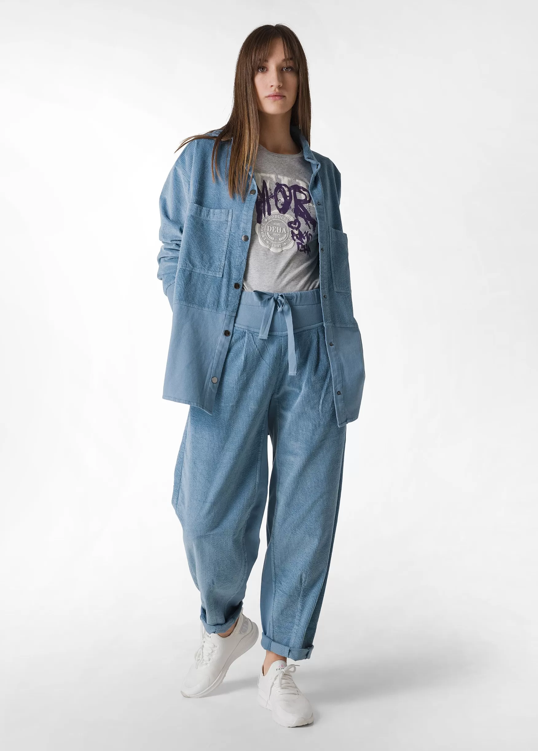 New DEHA Corduroy Combined Pants Blue Midblue