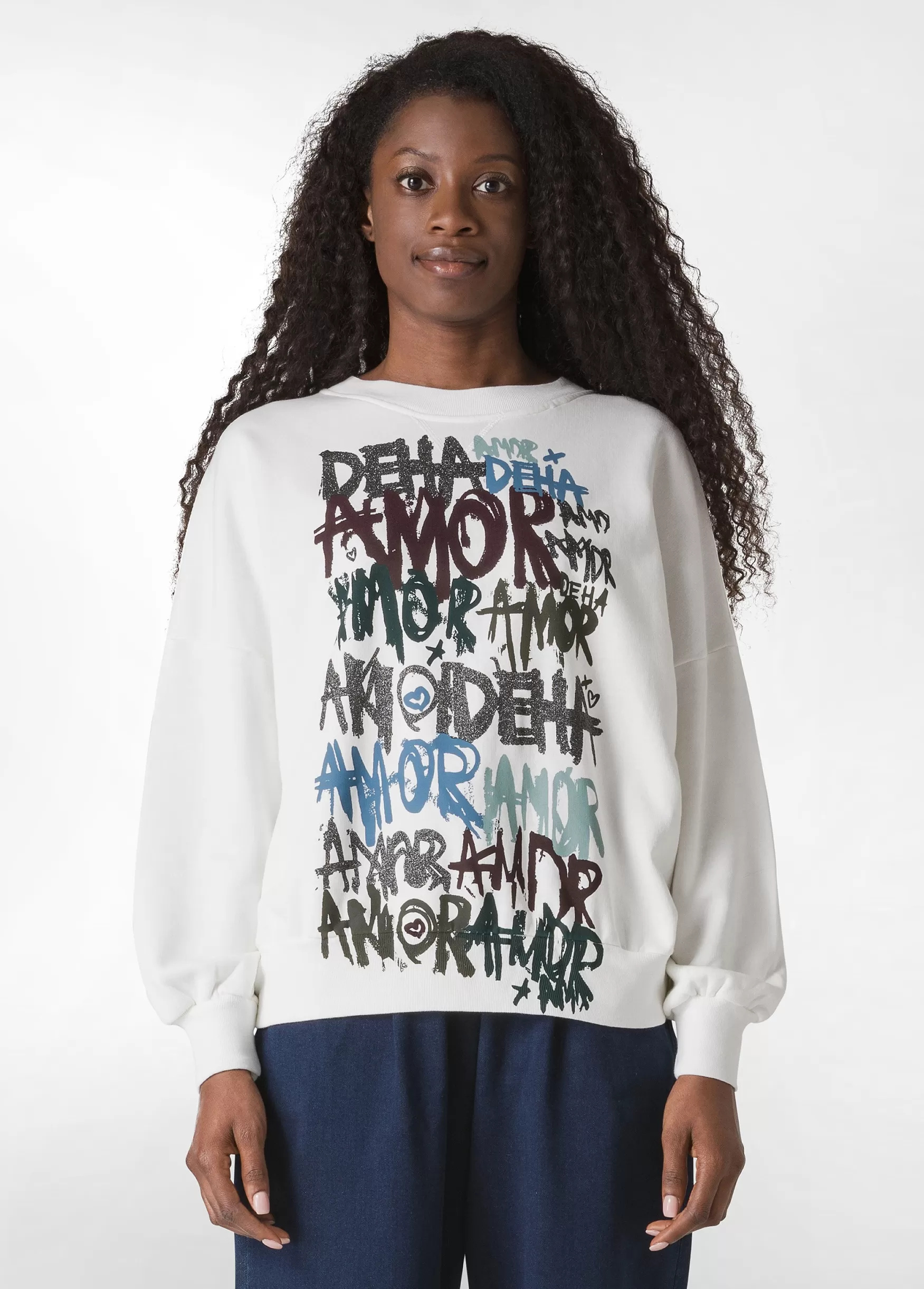 Shop DEHA Graphic Sweatshirt White Milk White