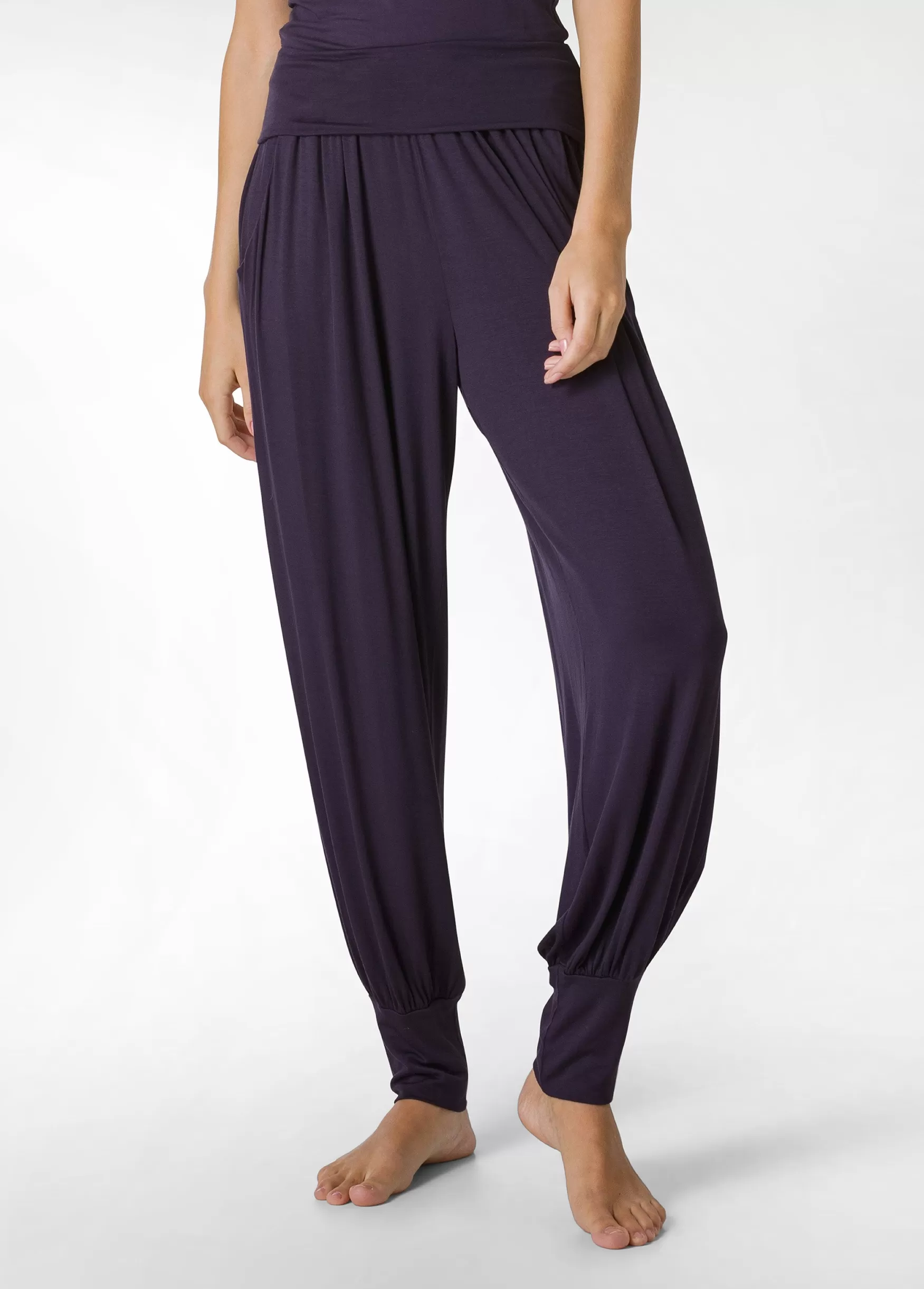 Cheap DEHA Harem Viscose Pants Purple Aubergine Violet