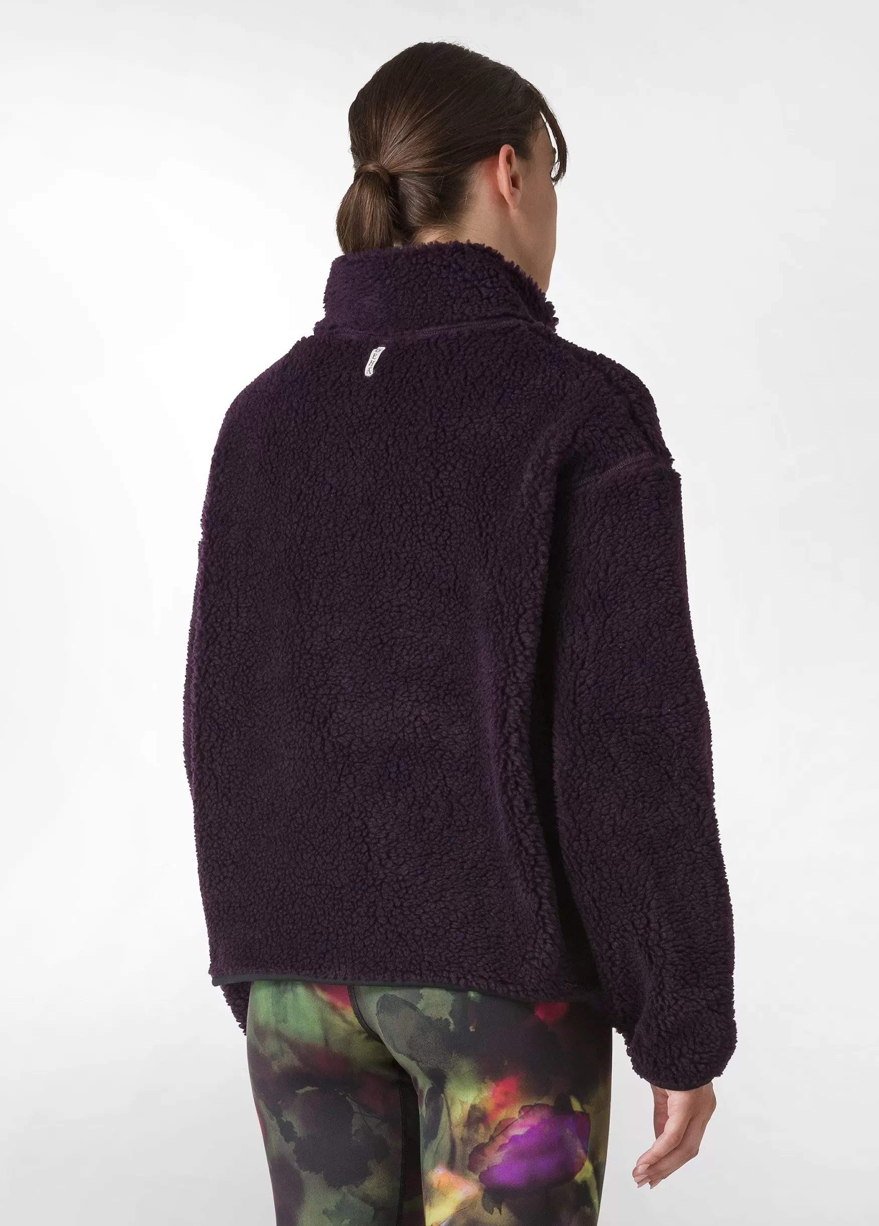 Discount DEHA Teddy Half Zip Sweatshirt Purple Aubergine Violet